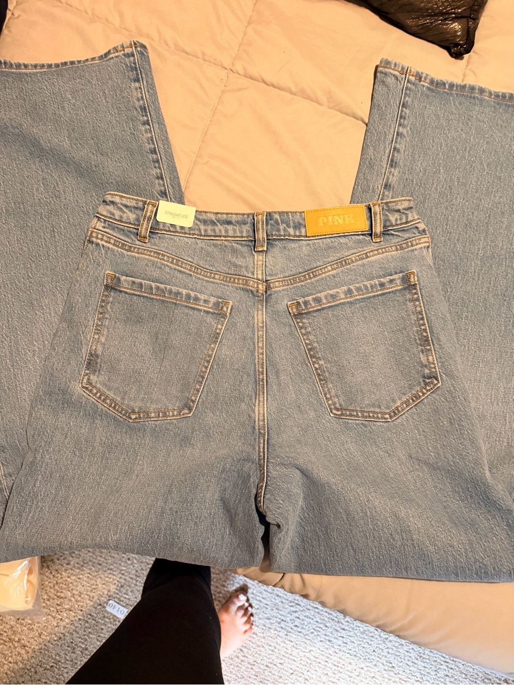 PINK Victoria's Secret Light Blue Flared Wide-Leg Jeans